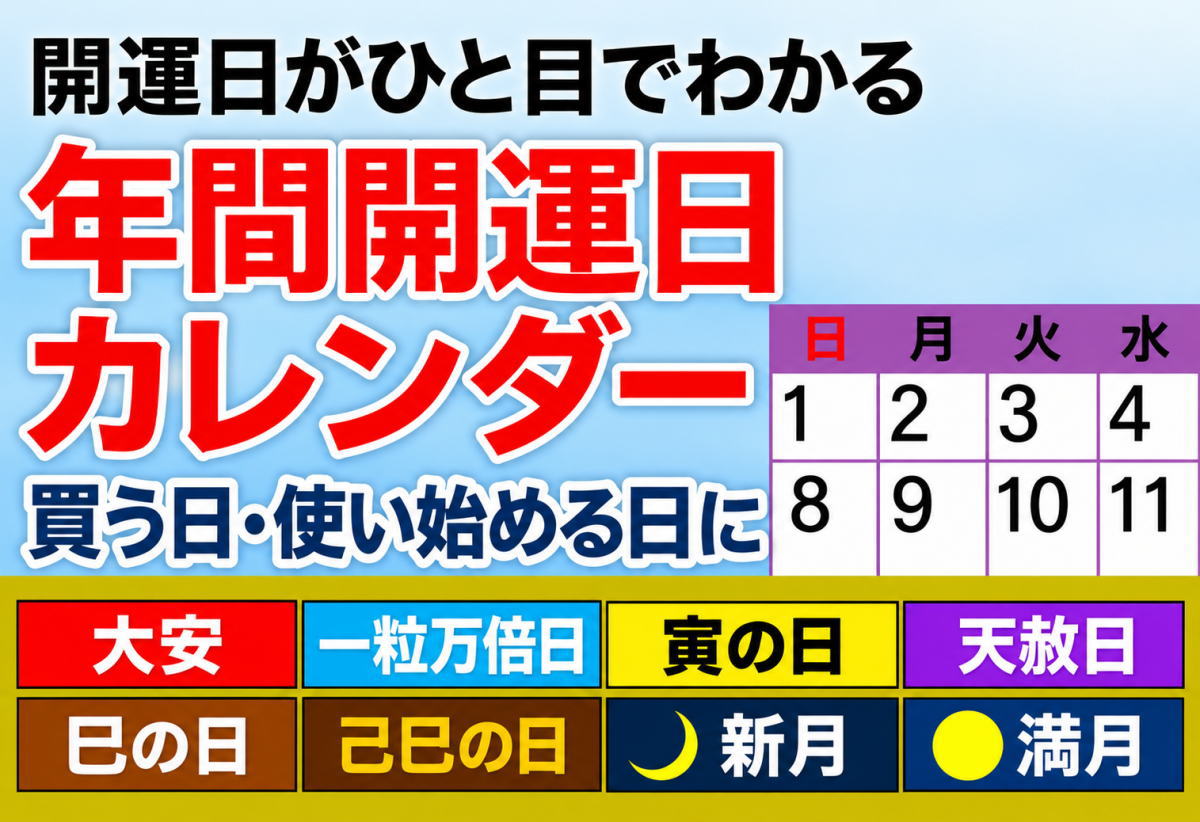 年間開運日カレンダー